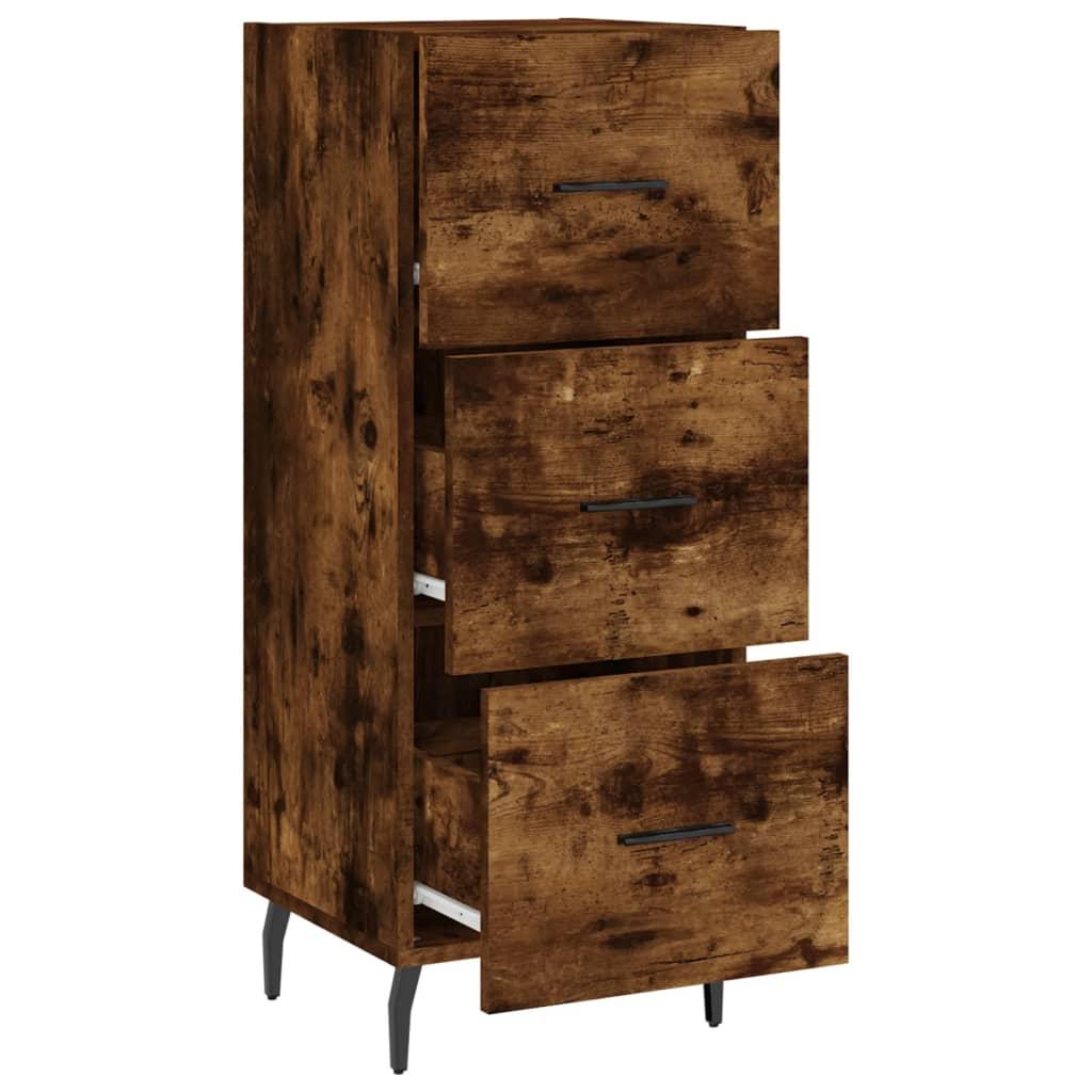 Skænk 34,5x34x90 cm konstrueret træ røget egetræsfarve