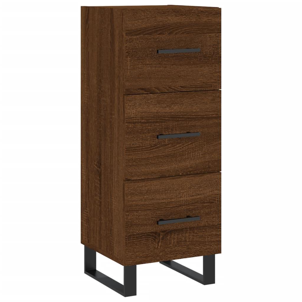 Skænk 34,5x34x90 cm konstrueret træ brun egetræsfarve