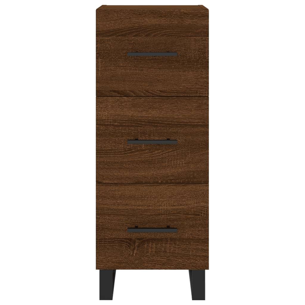 Skænk 34,5x34x90 cm konstrueret træ brun egetræsfarve