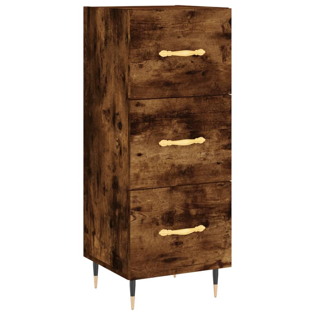 Skænk 34,5x34x90 cm konstrueret træ røget egetræsfarve
