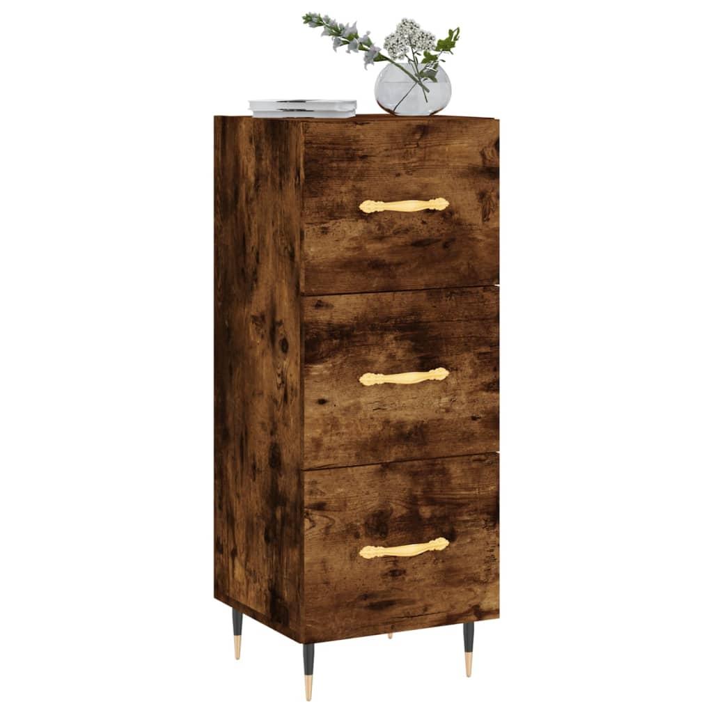 Skænk 34,5x34x90 cm konstrueret træ røget egetræsfarve