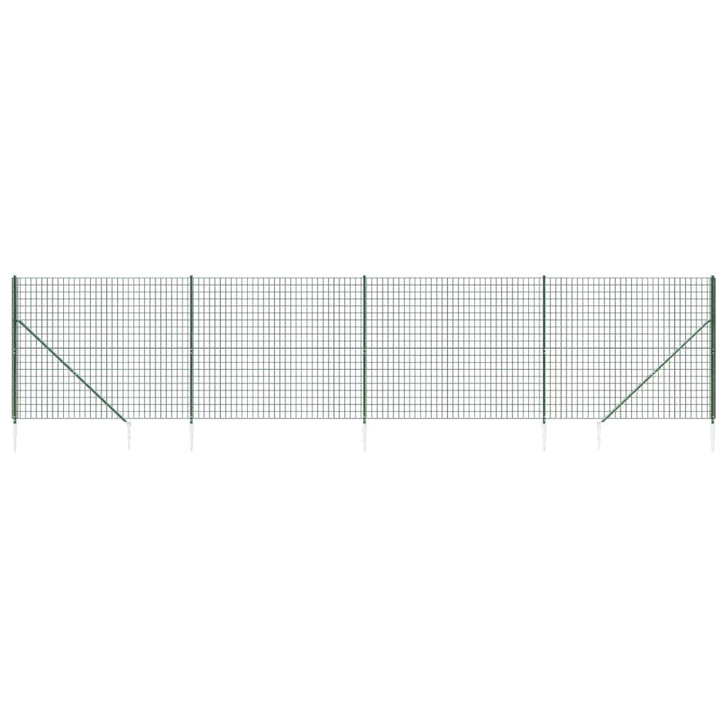 Trådhegn med jordspyd 1,4x10 m grøn