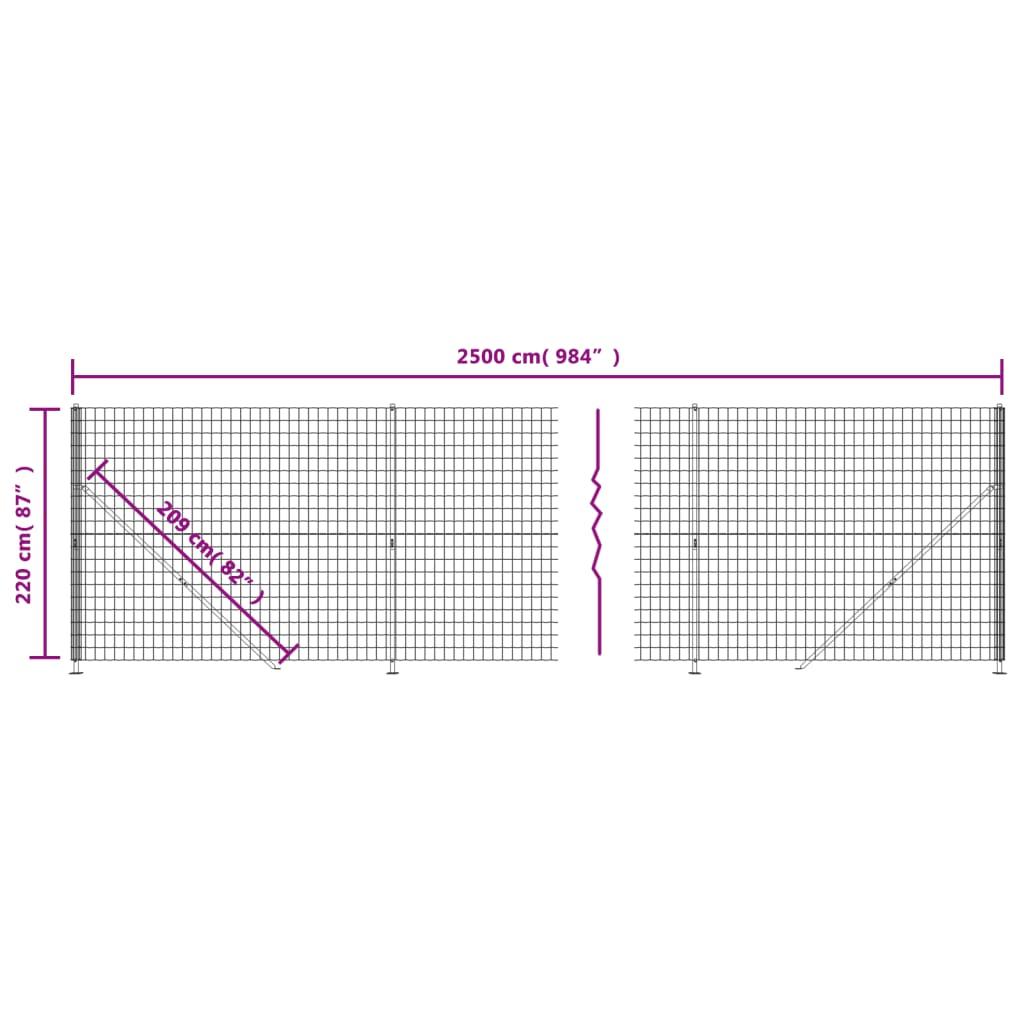 Trådhegn med flange 2,2x25 m antracitgrå