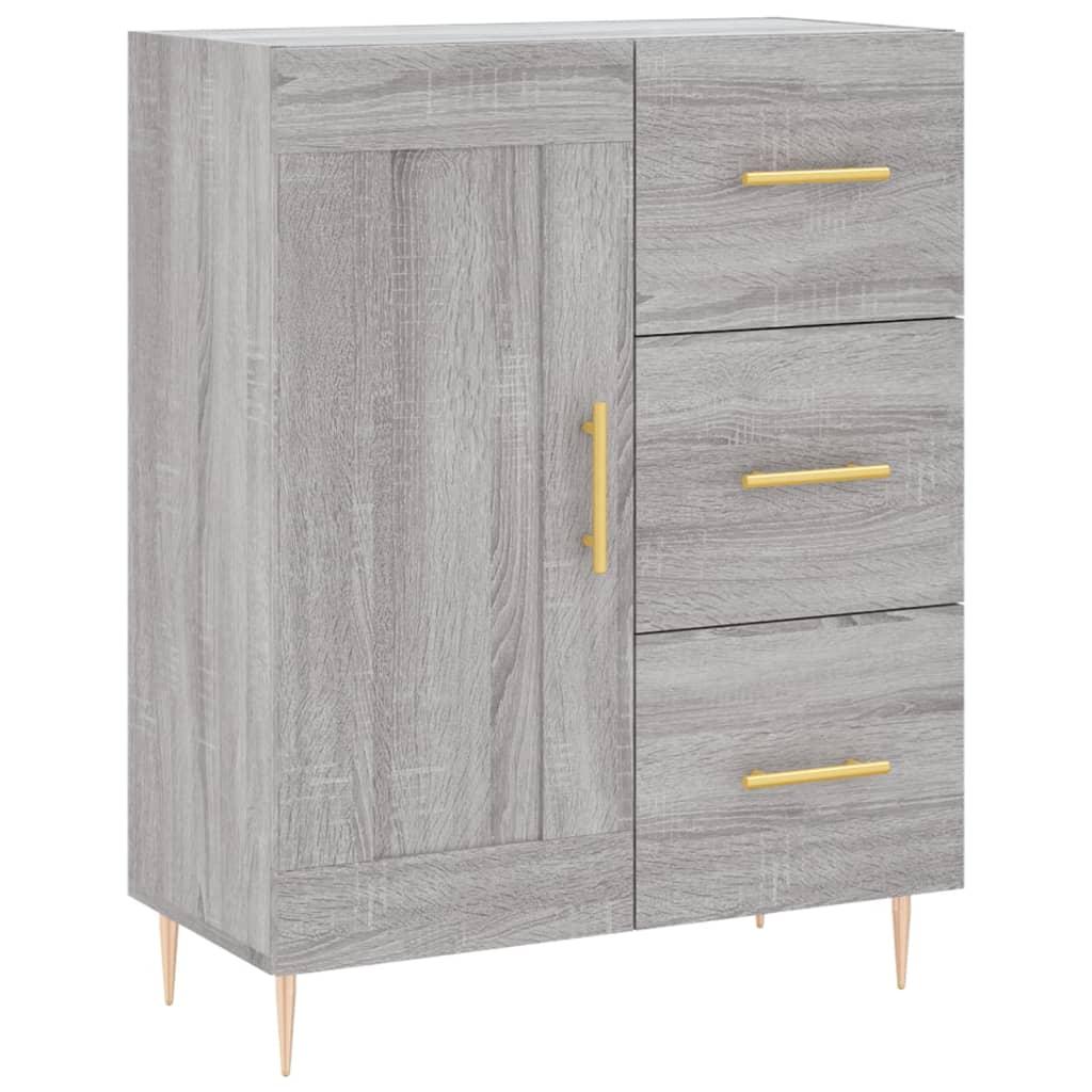 Skænk 69,5x34x90 cm konstrueret træ grå sonoma-eg