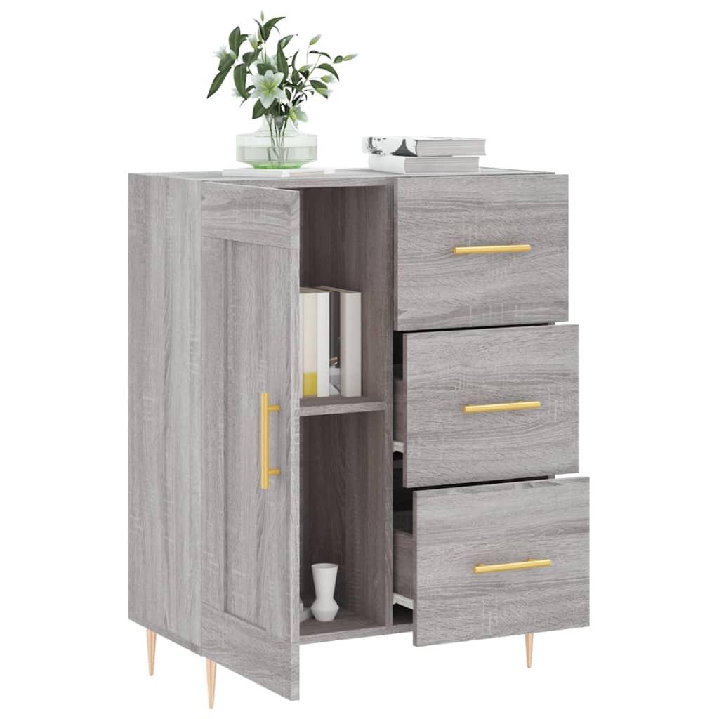Skænk 69,5x34x90 cm konstrueret træ grå sonoma-eg