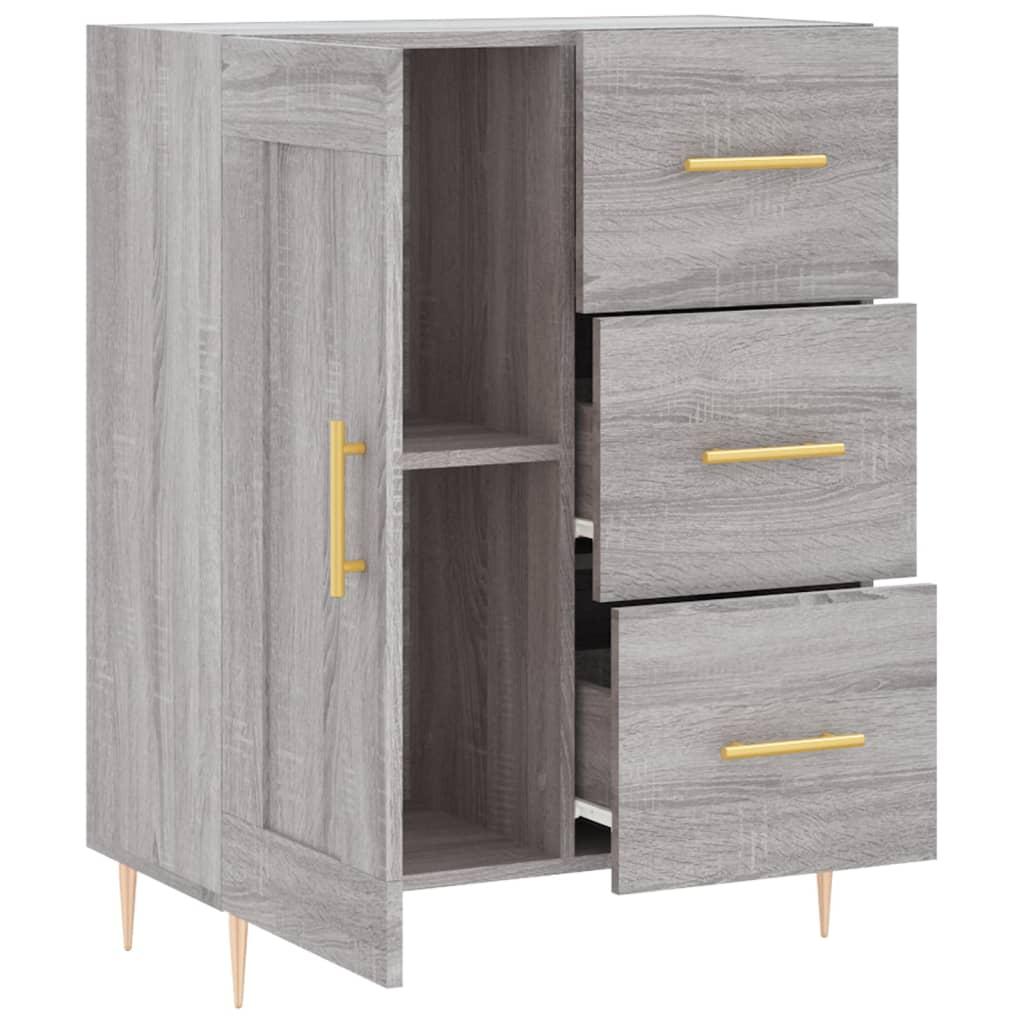 Skænk 69,5x34x90 cm konstrueret træ grå sonoma-eg