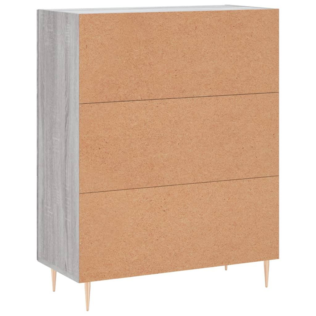 Skænk 69,5x34x90 cm konstrueret træ grå sonoma-eg