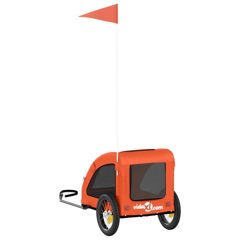 Cykeltrailer til kæledyr oxfordstof og jern orange
