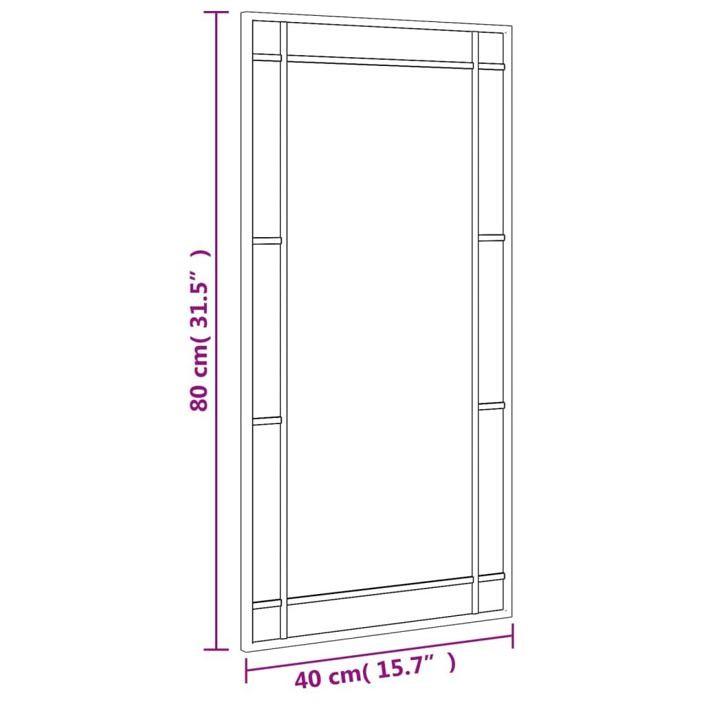 Vægspejl 40x80 cm rektangulært jern sort
