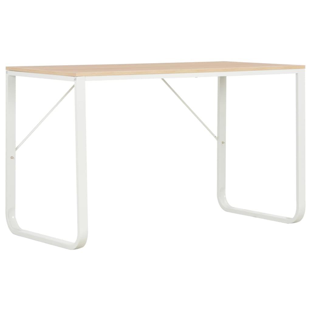 Computerbord 120 x 60 x 73 cm hvid og egetræsfarve