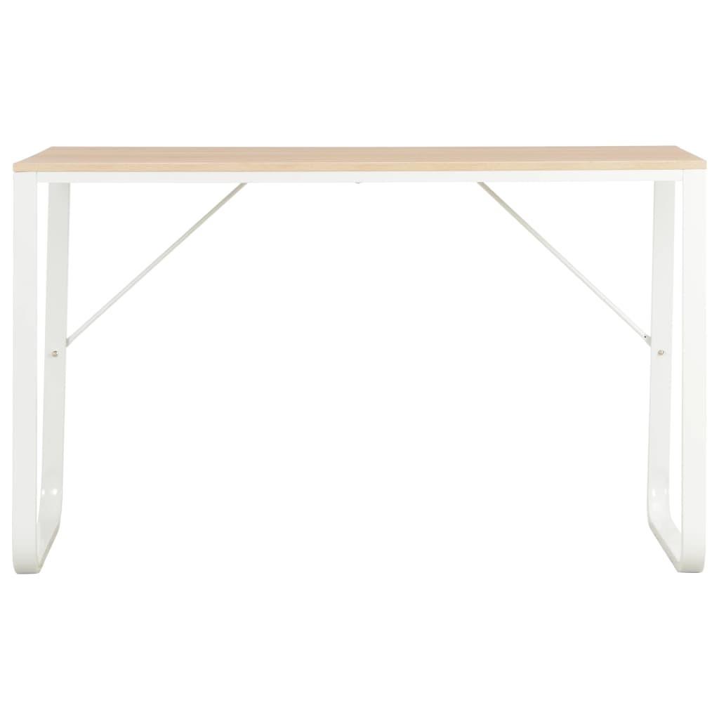 Computerbord 120 x 60 x 73 cm hvid og egetræsfarve