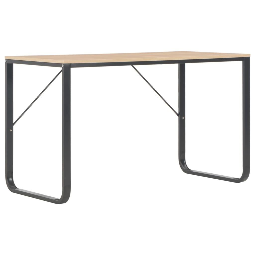 Computerbord 120x60x73 cm sort og egetræsfarve