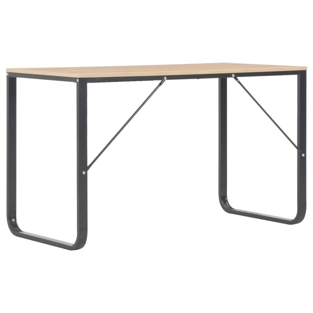 Computerbord 120x60x73 cm sort og egetræsfarve