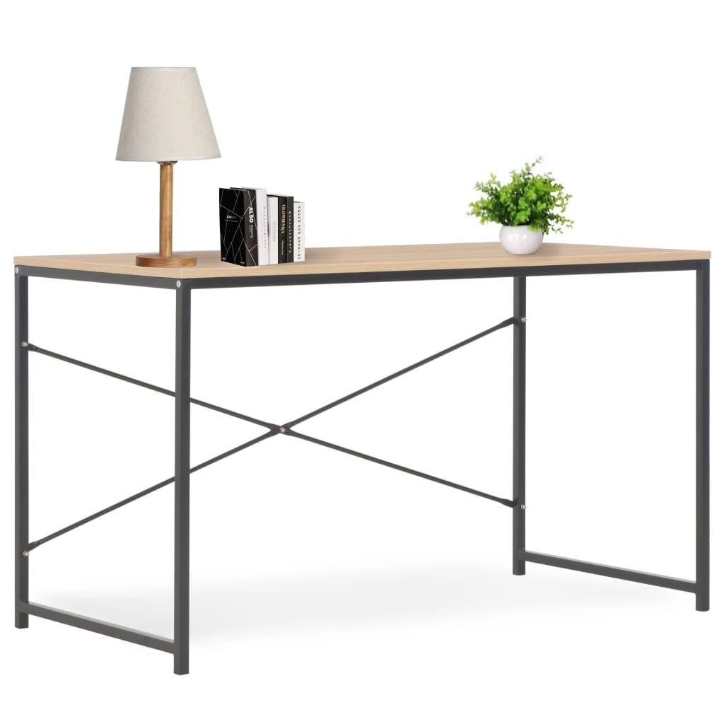 Computerbord 120 x 60 x 70 cm sort og egetræsfarvet