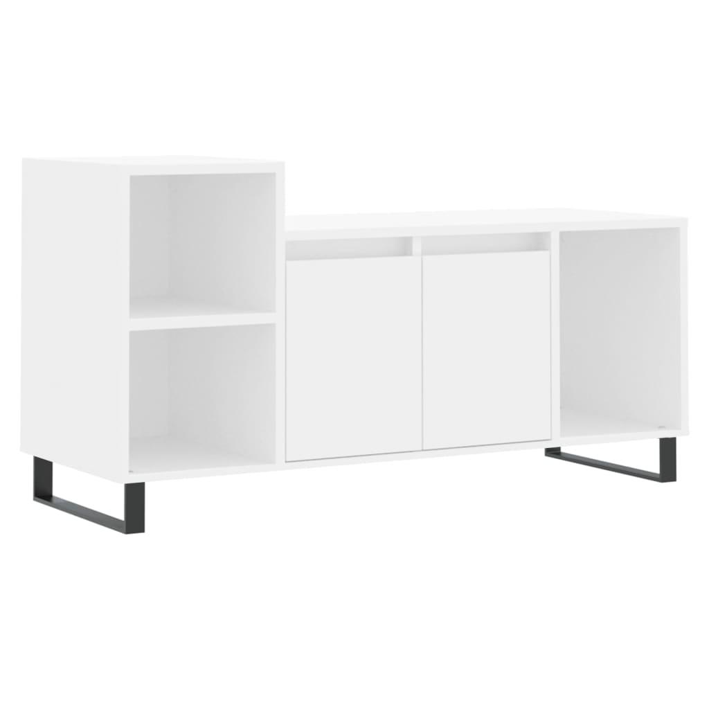 Tv-bord 100x35x55 cm konstrueret træ hvid