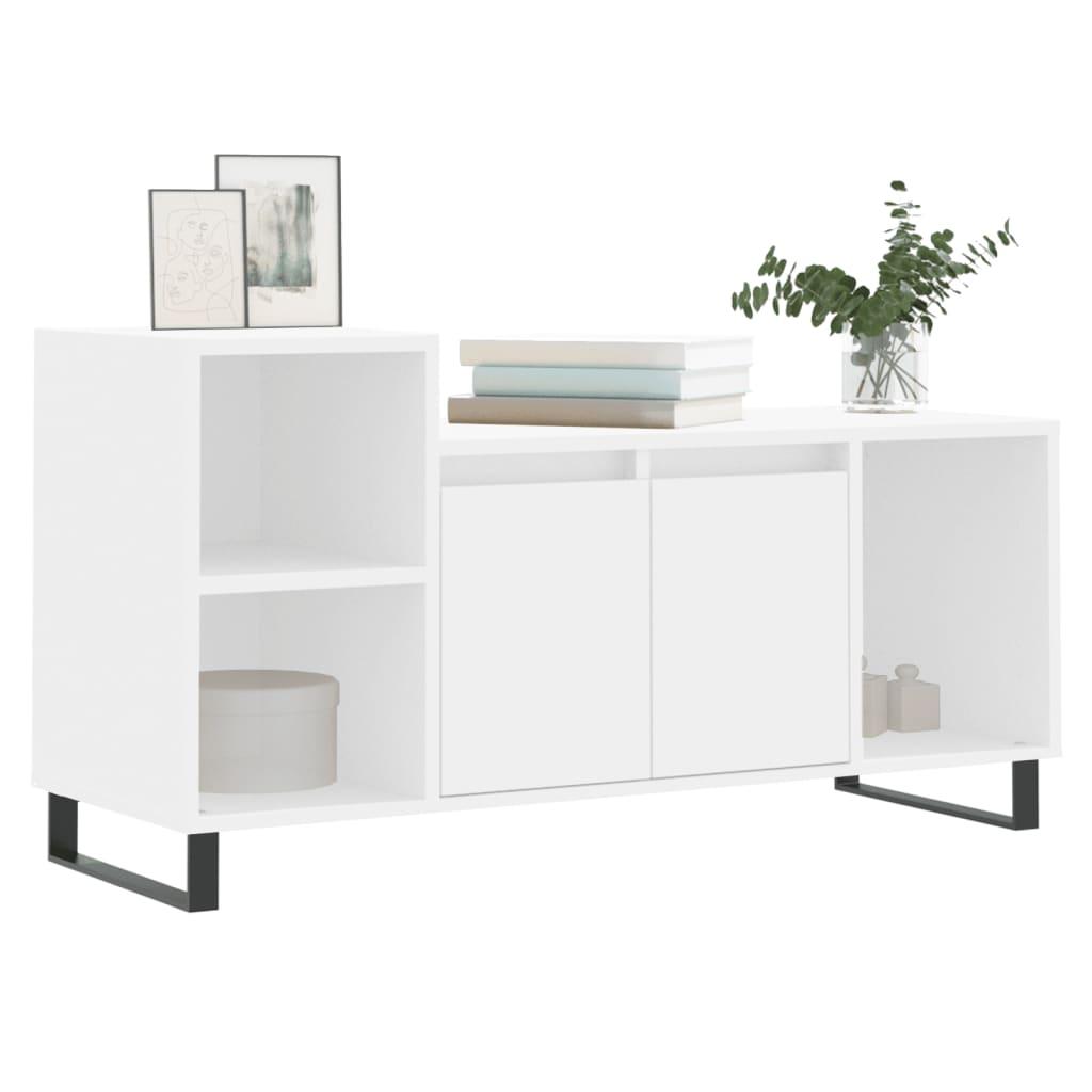 Tv-bord 100x35x55 cm konstrueret træ hvid