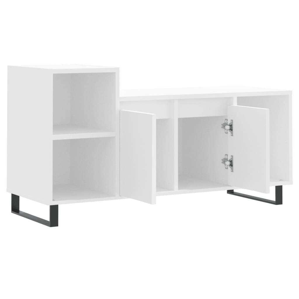 Tv-bord 100x35x55 cm konstrueret træ hvid