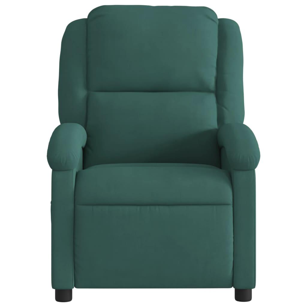 Massagestol velour mørkegrøn