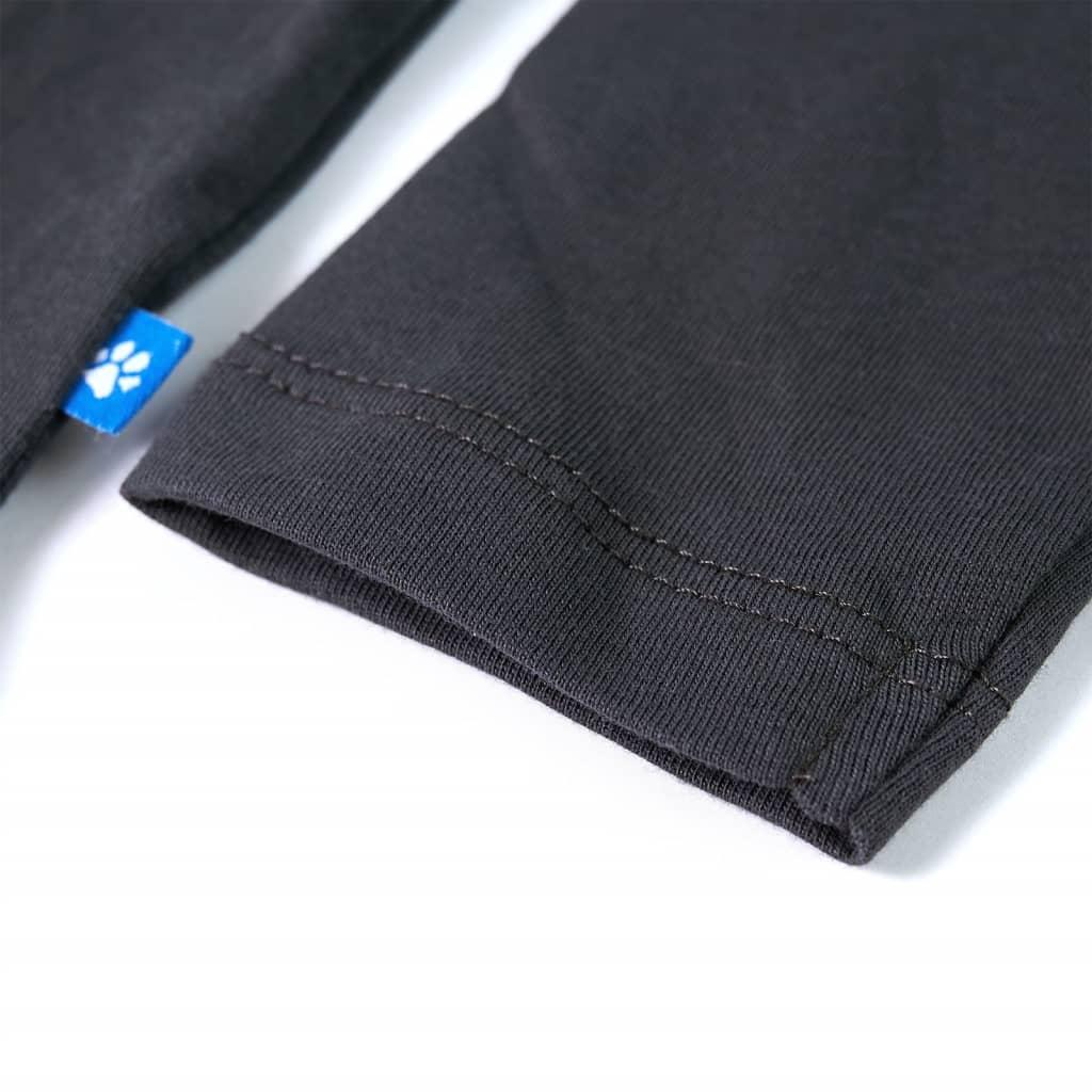 Langærmet T-shirt til børn str. 92 antracitgrå