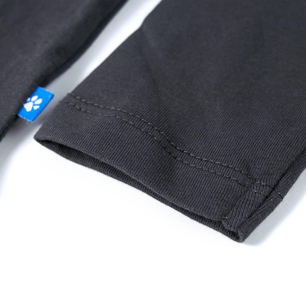 Langærmet T-shirt til børn str. 116 antracitgrå