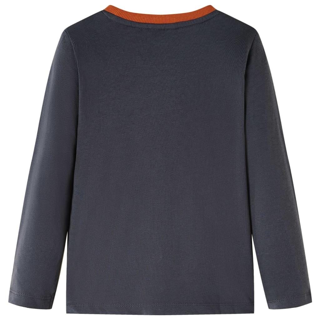 Langærmet T-shirt til børn str. 104 antracitgrå