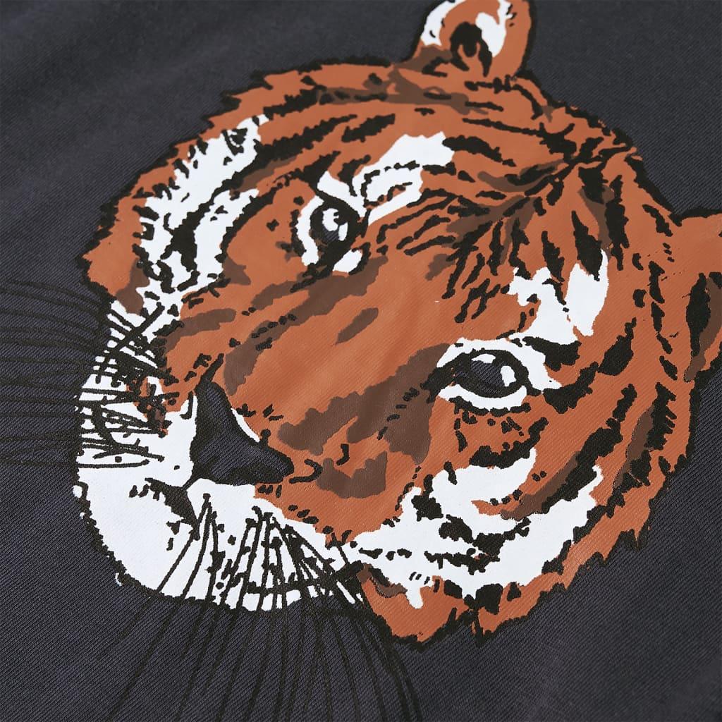 Langærmet T-shirt til børn str. 128 antracitgrå