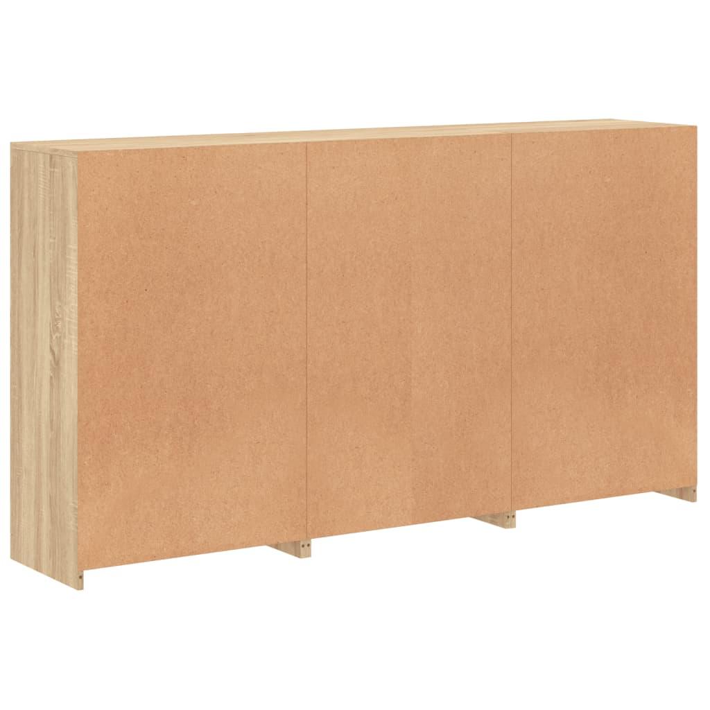 Skænk med LED-lys 181,5x37x100 cm sonoma-eg