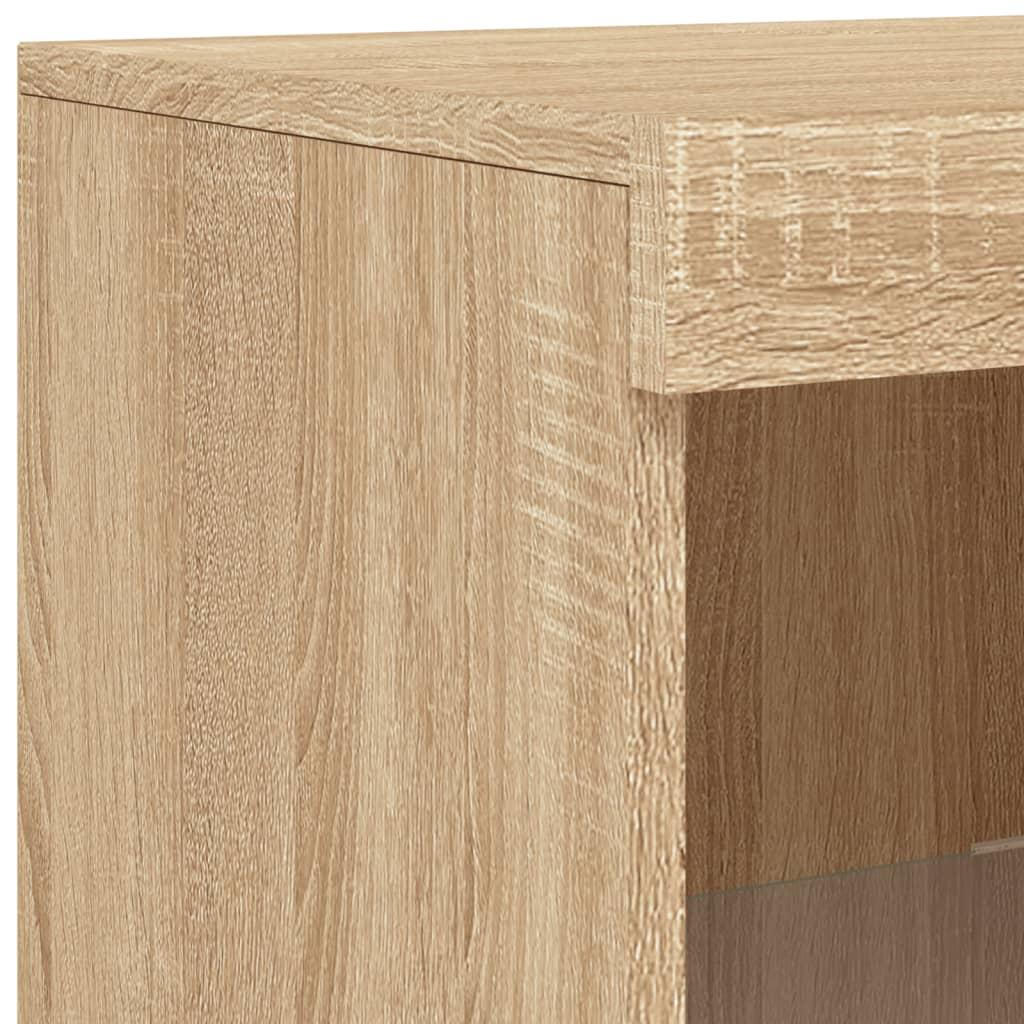 Skænk med LED-lys 181,5x37x100 cm sonoma-eg