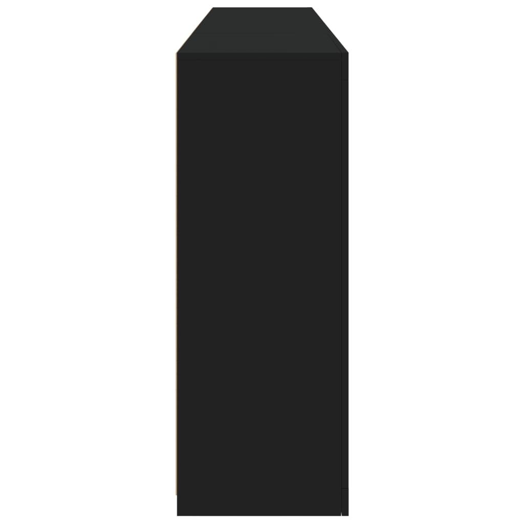 Skænk med LED-lys 202x37x100 cm sort