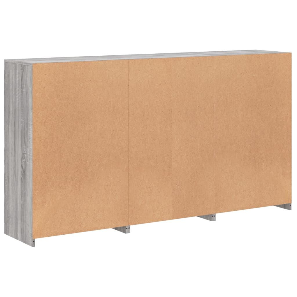 Skænk med LED-lys 181,5x37x100 cm grå sonoma-eg