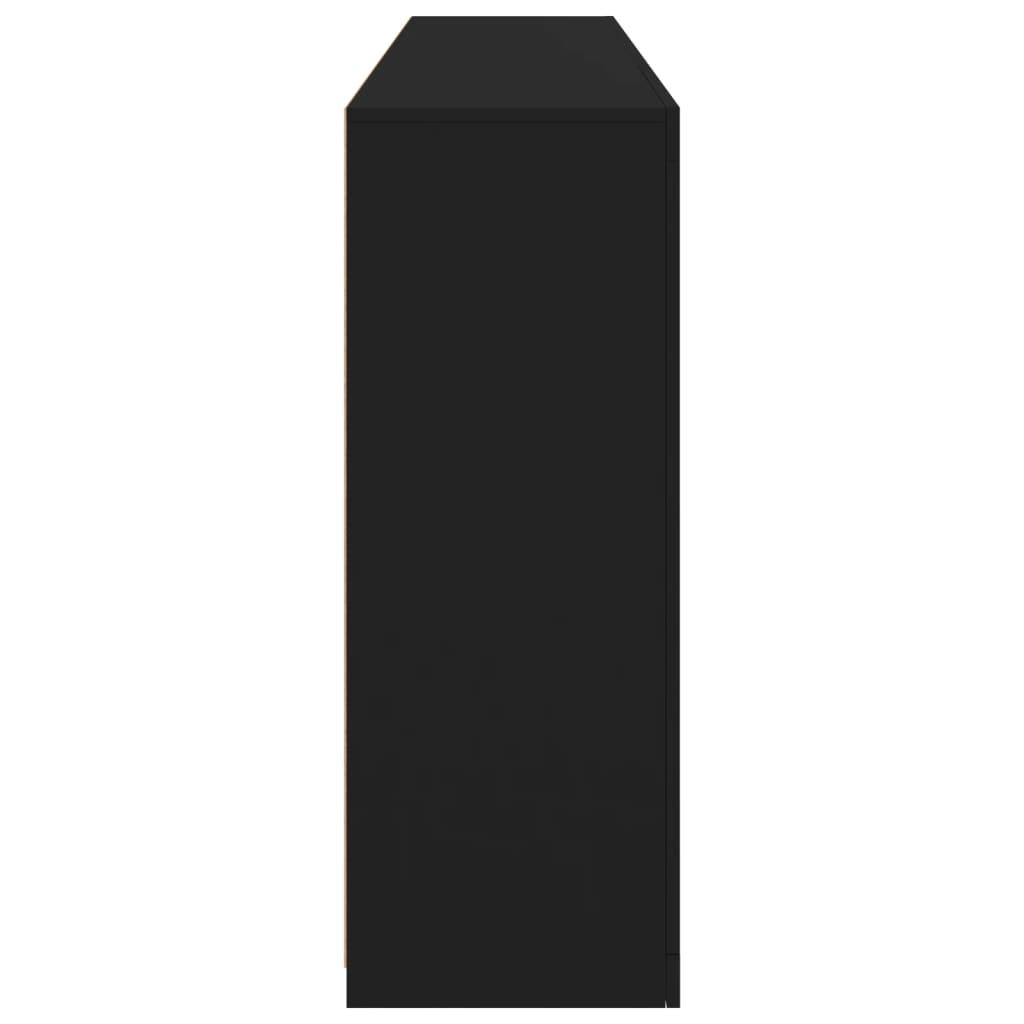 Skænk med LED-lys 181,5x37x100 cm sort