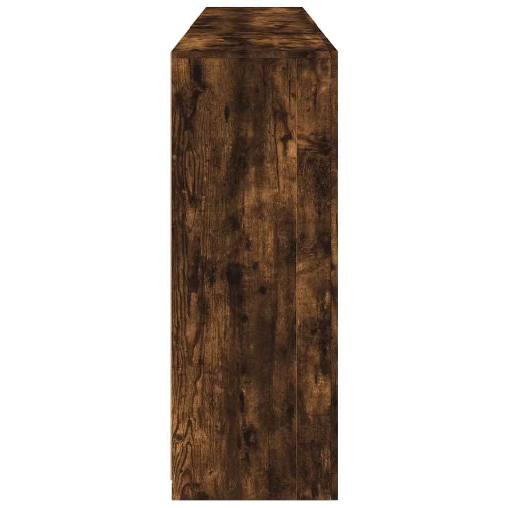 Skænk med LED-lys 202x37x100 cm røget egetræsfarve