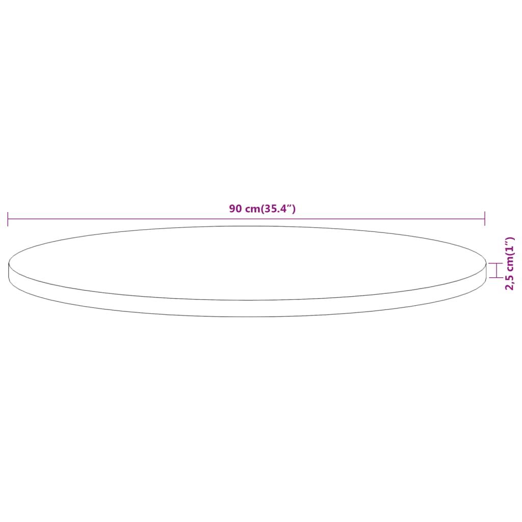 Bordplade Ø90x2,5 cm rund massivt akacietræ