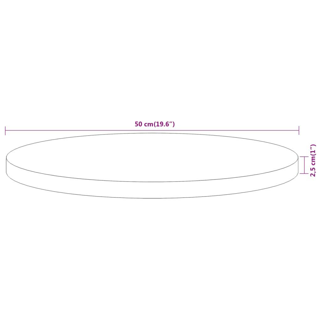 Bordplade Ø50x2,5 cm rund massivt akacietræ