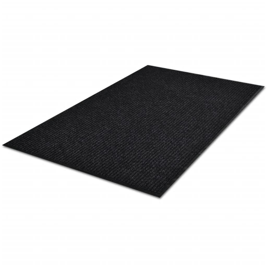 Sort PVC Dørmåtte 90 x 60 cm