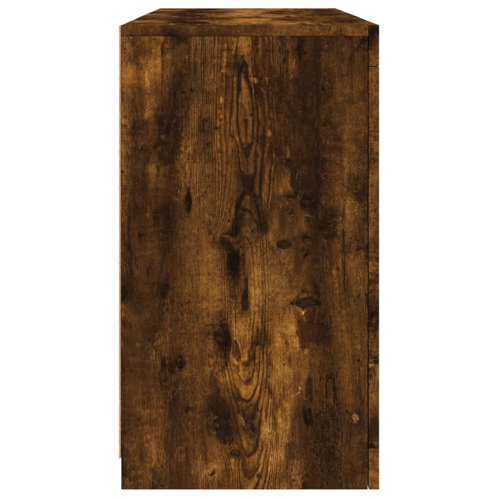 Skænk med LED-lys 123x37x67cm røget egetræsfarve