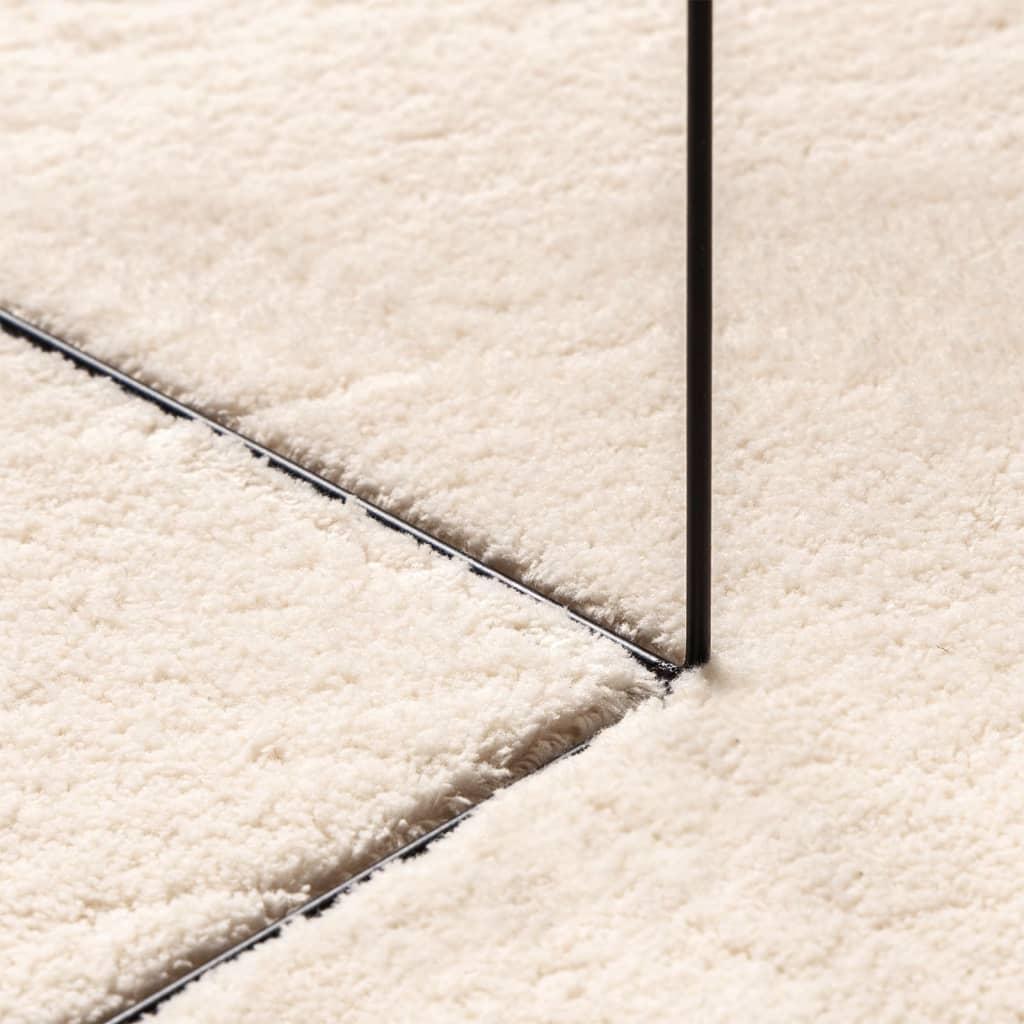 Gulvtæppe HUARTE Ø 80 cm kort luv og vaskbart beige