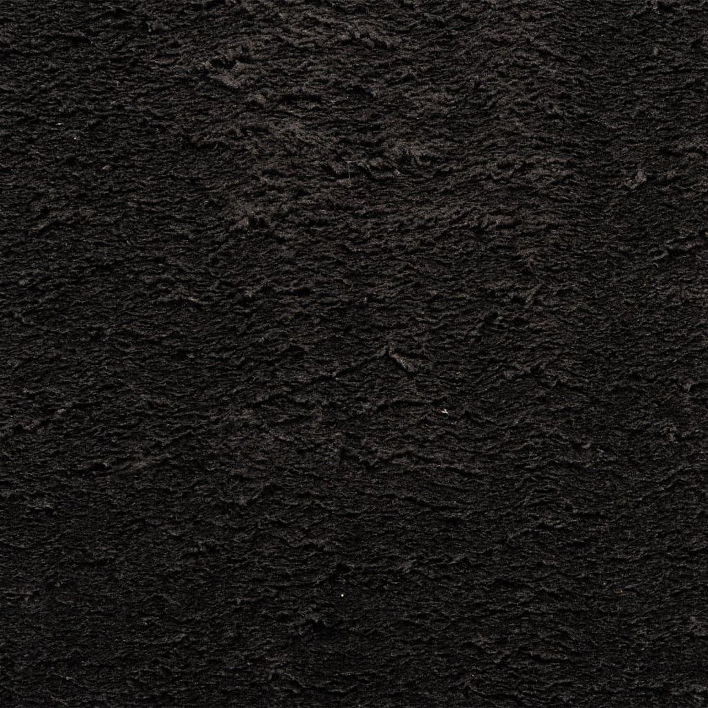 Gulvtæppe HUARTE 160x230 cm kort luv og vaskbart sort