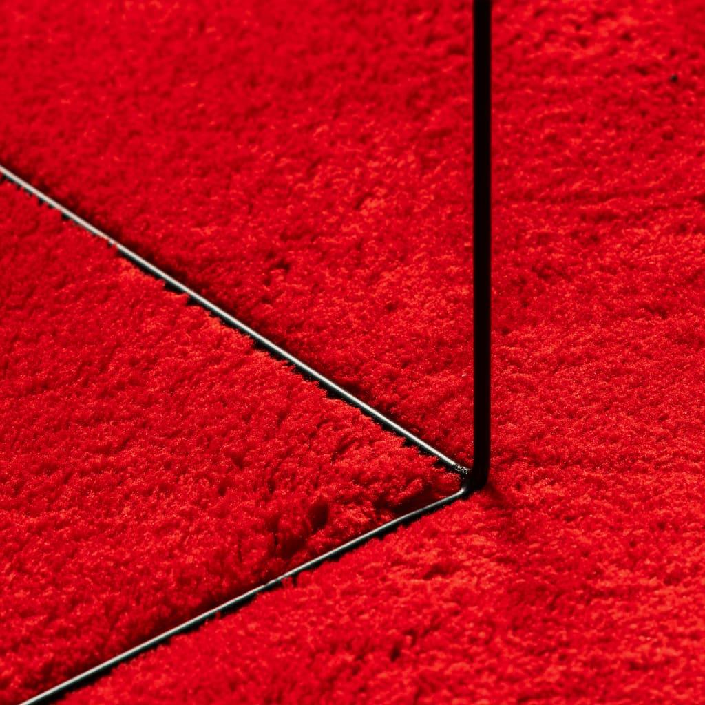 Gulvtæppe HUARTE 100x200 cm kort luv og vaskbart rød