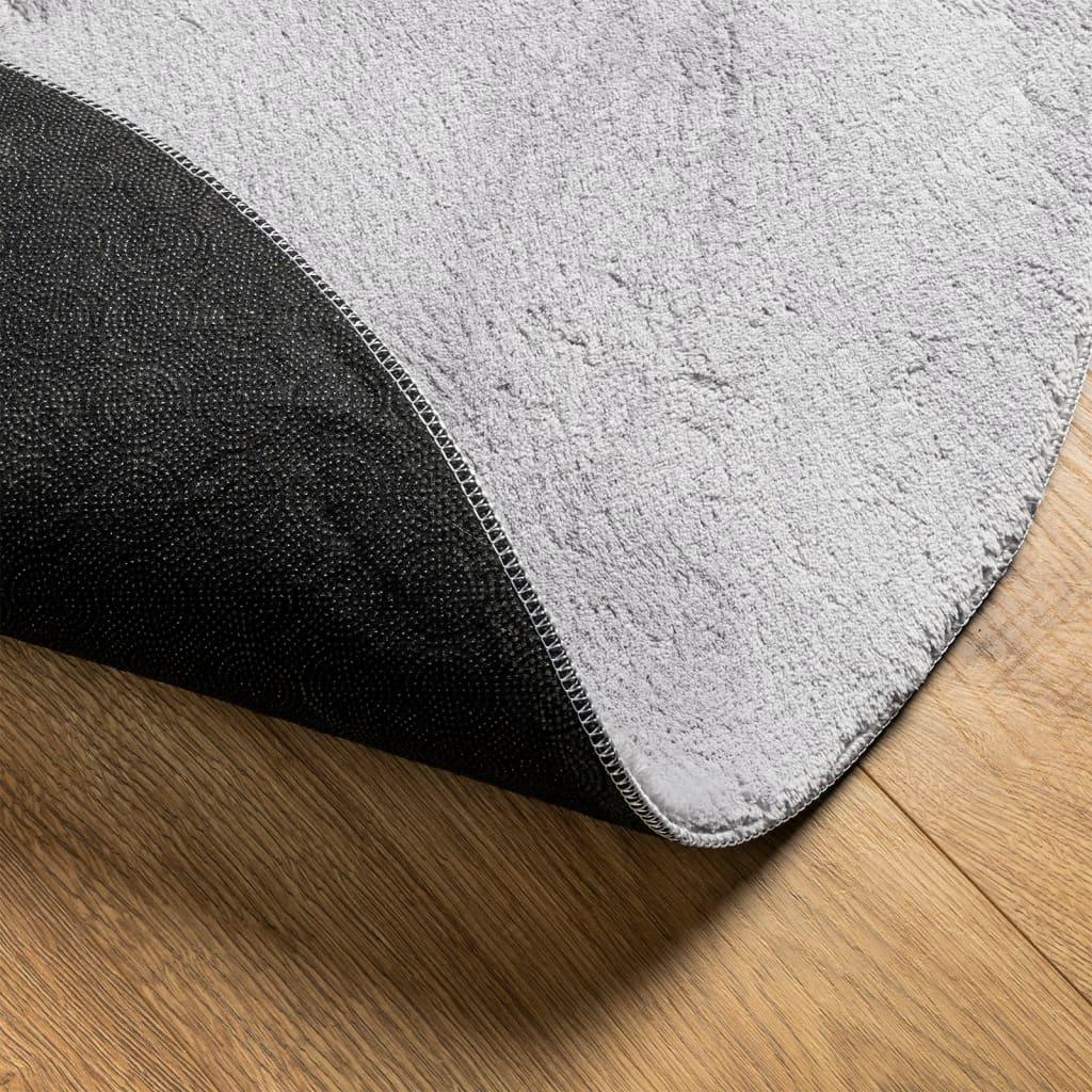 Gulvtæppe HUARTE Ø 100 cm kort luv og vaskbart grå