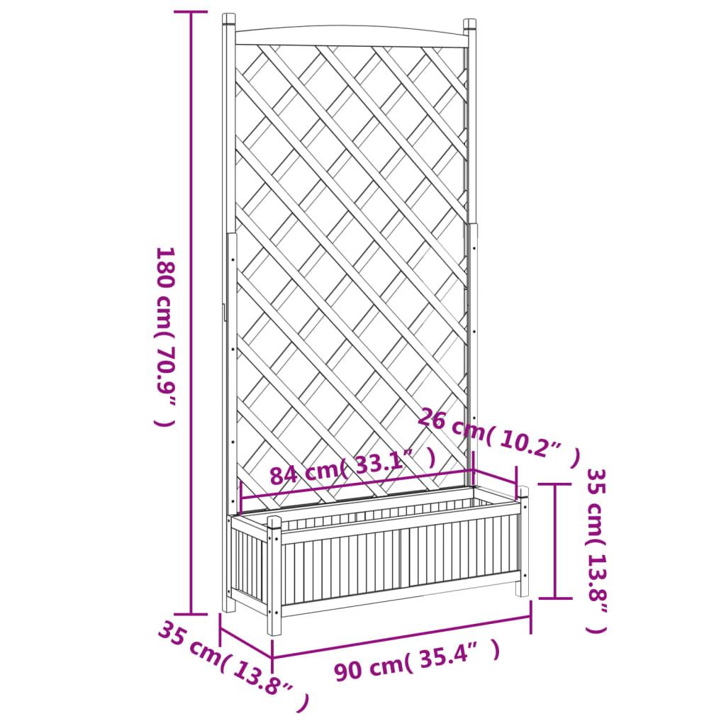 Plantekasse med espalier massivt grantræ sort