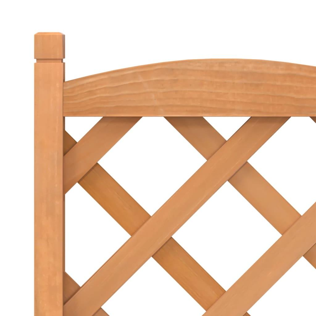 Plantekasse med espalier og hjul massivt fyrretræ brun