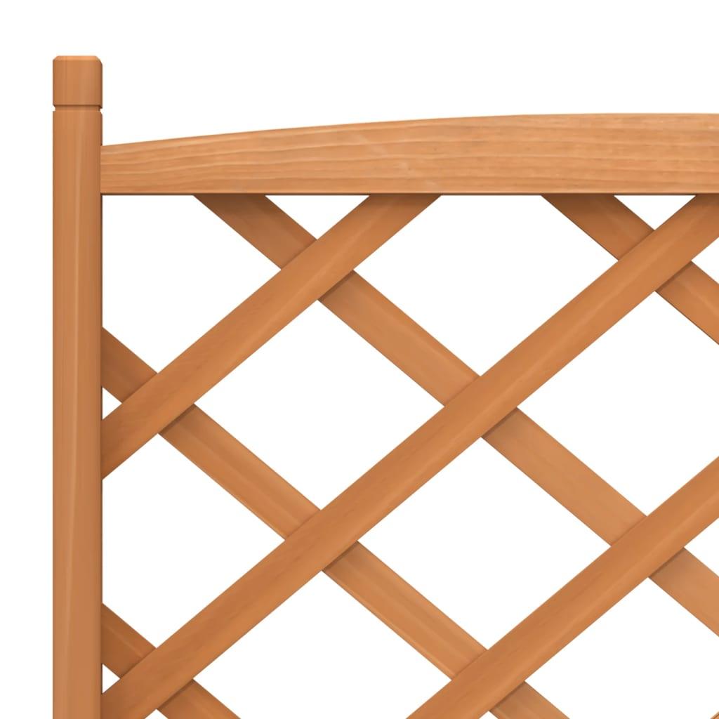 Plantekasse med espalier og hjul massivt fyrretræ brun