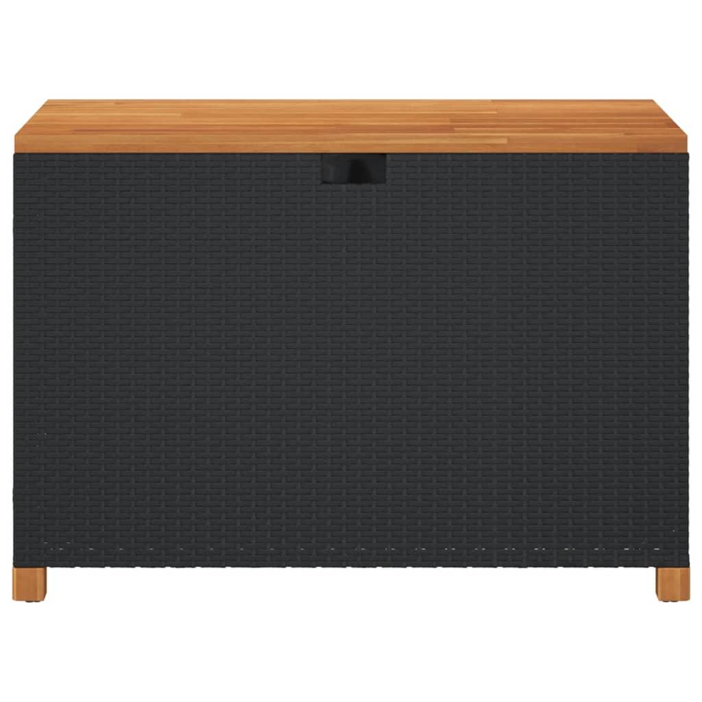 Opbevaringsboks til haven 110x55x63 cm polyrattan akacie sort