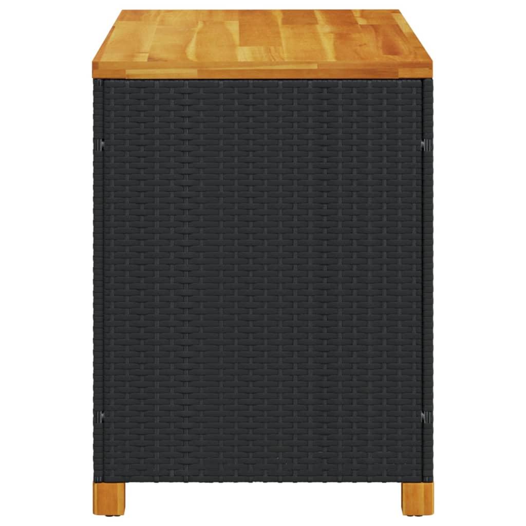 Opbevaringsboks til haven 110x55x63 cm polyrattan akacie sort