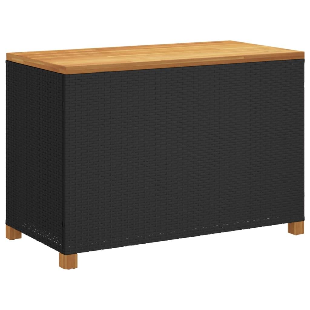 Opbevaringsboks til haven 110x55x63 cm polyrattan akacie sort