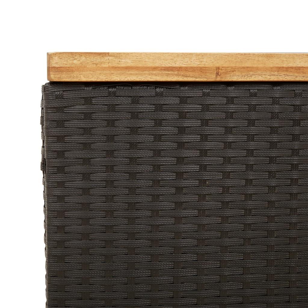 Opbevaringsboks til haven 80x40x48 cm polyrattan akacietræ sort