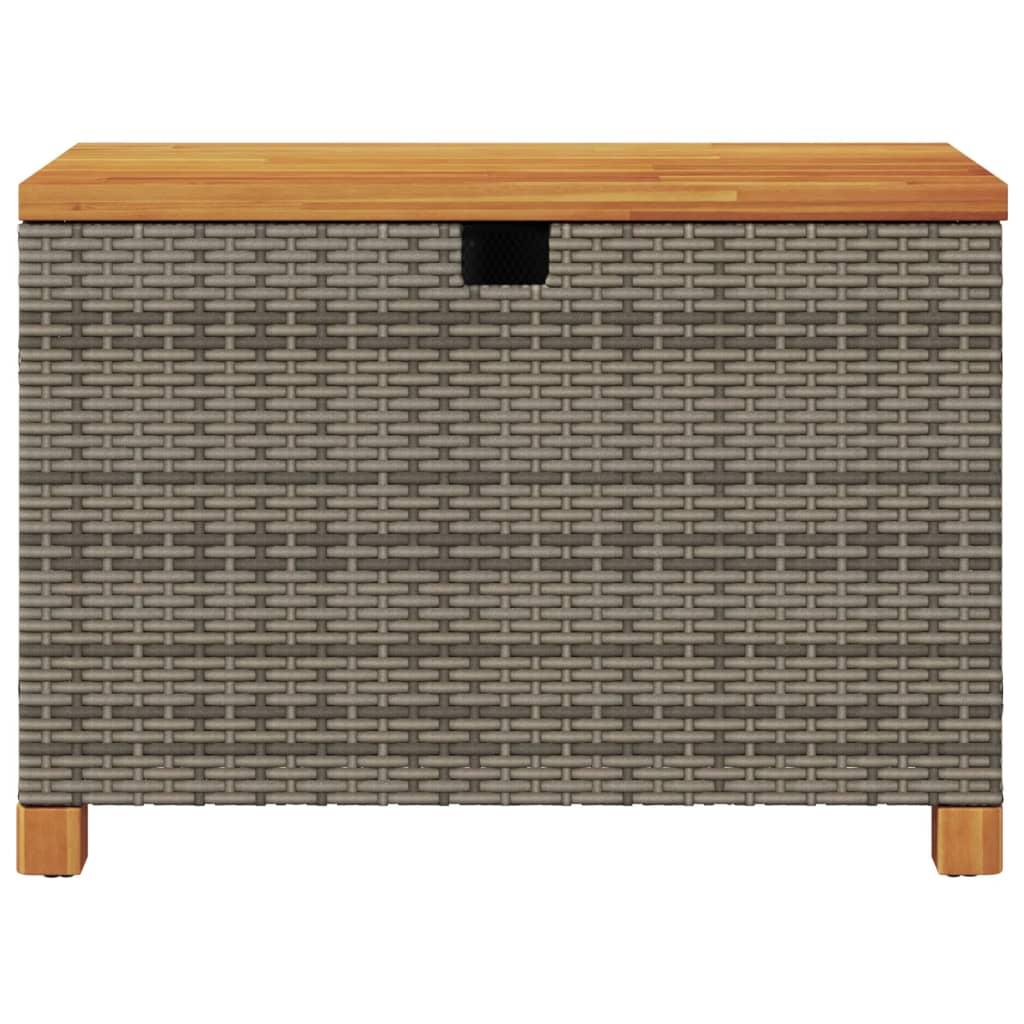 Opbevaringsboks til haven 80x40x48 cm polyrattan akacietræ grå