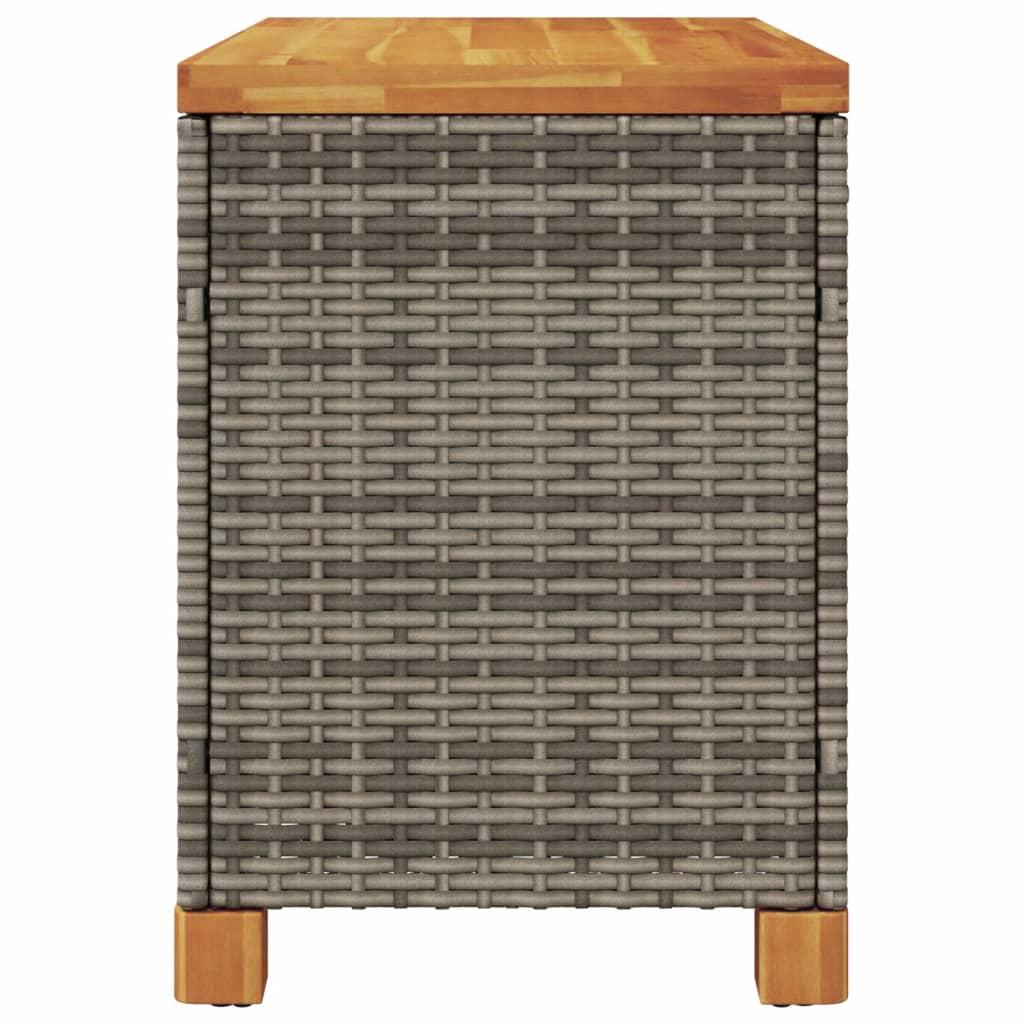 Opbevaringsboks til haven 80x40x48 cm polyrattan akacietræ grå