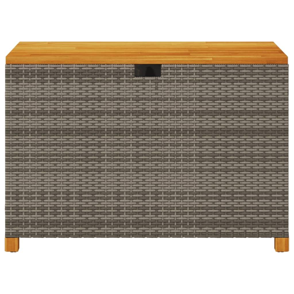 Opbevaringsboks til haven 110x55x63 cm polyrattan akacietræ grå